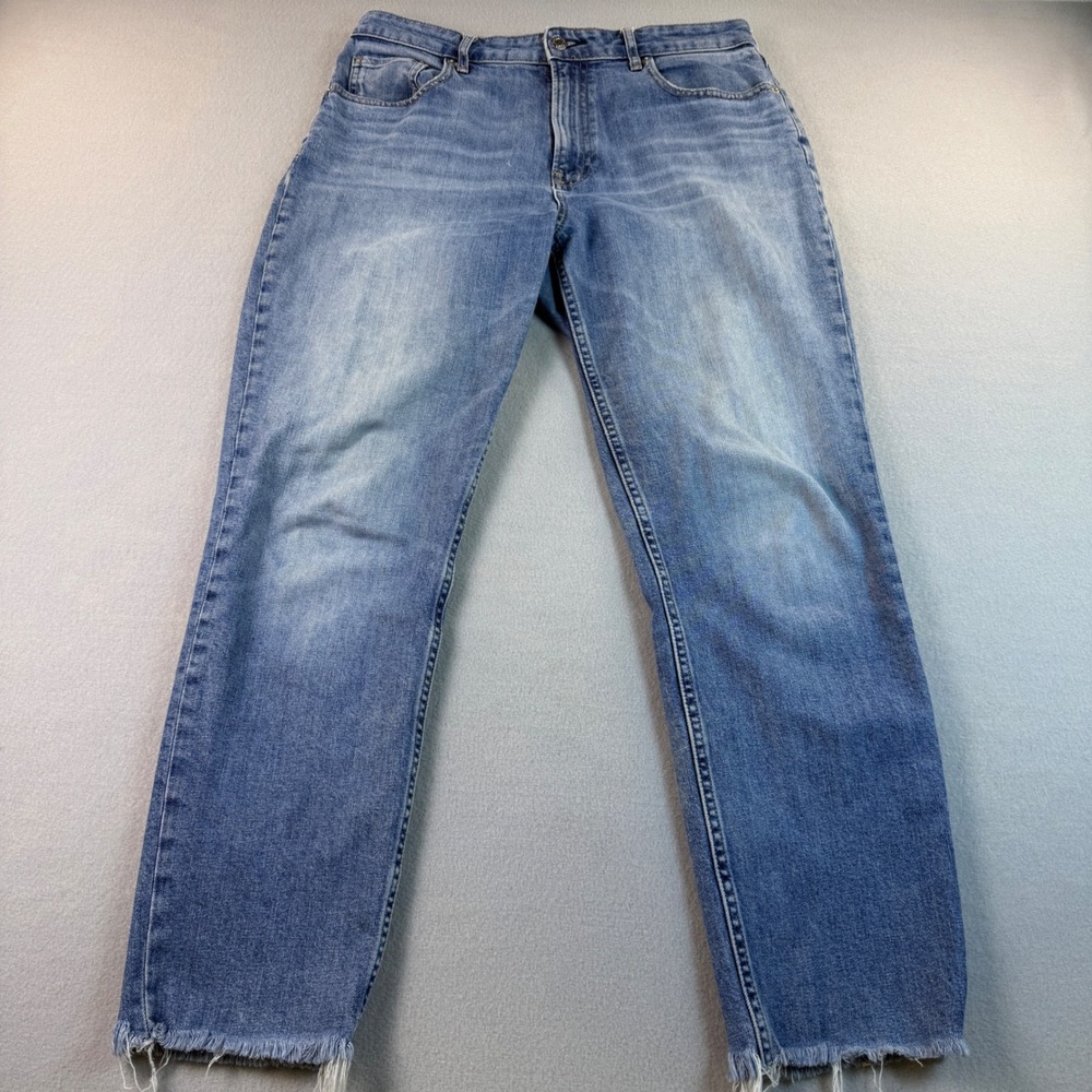 Everlane The Curvy Cheeky Jean Womens High Rise Raw Hem Blue Denim Sz 31 Regular